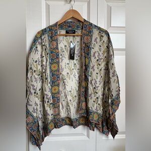 NWT Feathers by Tolani / Floral Embroidered Kimono / One size